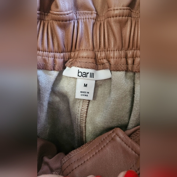 BAR III Light Brown faux leather high waisted shorts. Size Med NWT - Picture 8 of 9